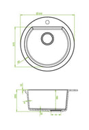 Laveo DAFNE egykör bézs mosogató csaplyukkal, helytakarékos szifonnal