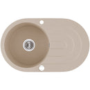 Laveo DAFNE egykör csepptálcás bézs mosogató dugókiemelős helytakarékos szifonnal