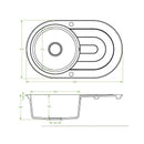 Laveo DAFNE egykör csepptálcás bézs mosogató dugókiemelős helytakarékos szifonnal