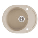 Laveo DAFNE egykör mini csepptálcás bézs mosogató dugókiemelős helytakarékos szifonnal