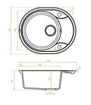 Laveo DAFNE egykör mini csepptálcás bézs mosogató dugókiemelős helytakarékos szifonnal