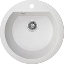 Laveo DAFNE egykör fehér mosogató csaplyukkal, helytakarékos szifonnal