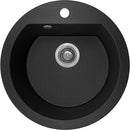 Laveo DAFNE egykör szemcsés fekete mosogató csaplyukkal, helytakarékos szifonnal