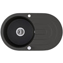 Laveo DAFNE egykör csepptálcás szemcsés fekete mosogató