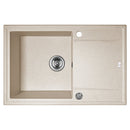 Laveo MEGALO csepptálcás bézs mosogató dugókiemelős helytakarékos szifonnal