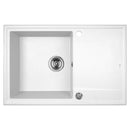 Laveo MEGALO csepptálcás fehér mosogató dugókiemelős helytakarékos szifonnal