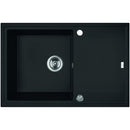 Laveo MEGALO csepptálcás matt fekete mosogató dugókiemelős helytakarékos szifonnal