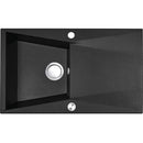 Laveo GRENADA csepptálcás szemcsés fekete mosogató automata dugókiemelős, helytakarékos szifonnal