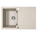 Laveo PICO 45S egymedence csepptálcás bézs gránit mosogató helytakarékos szifonnal
