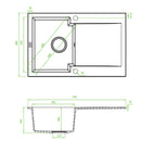 Laveo PICO 45S egymedence csepptálcás bézs gránit mosogató helytakarékos szifonnal
