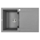 Laveo PICO 45S egymedence csepptálcás szürke gránit mosogató helytakarékos szifonnal