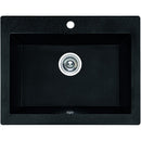 Laveo KOMODO fekete mosogató helytakarékos szifonnal