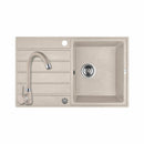 Laveo MARGARITA bézs szett álló csappal, automata dugókiemelős, helytakarékos szifonnal