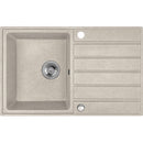 Laveo MARGARITA csepptálcás bézs mosogató, automata dugókiemelős, helytakarékos szifonnal