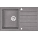 Laveo MARGARITA csepptálcás szürke mosogató automata dugókiemelős, helytakarékos szifonnal