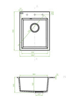 Laveo PICO egymedencés szemcsés fekete mosogató helytakarékos szifonnal