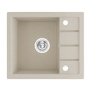 Laveo RINA MINI csepptálcás mosogató, bézs, automata dugókiemelős, helytakarékos szifonnal