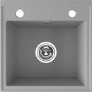 Laveo RINA egymedencés szürke mosogató csaplyukkal, automata dugókiemelős, helytakarékos szifonnal