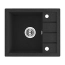 Laveo RINA MINI csepptálcás mosogató, szemcsés fekete, automata dugókiemelős, helytakarékos szifonnal