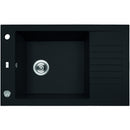 Laveo PIONIER minicsepptálcás matt fekete mosogató automata dugókiemelős, helytakarékos szifonnal