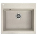 Laveo TAU 6 bézs egymedencés mosogató helytakarékos szifonnal