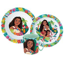 Disney Vaiana Lagoon étkészlet, micro műanyag szett bögrével 350 ml, J-STF22265
