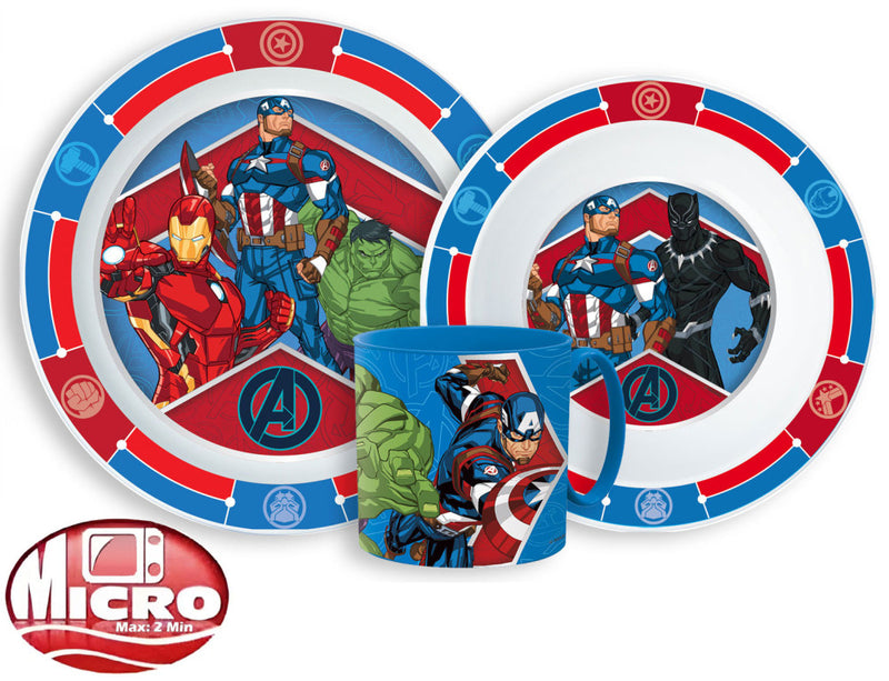 Bosszúállók Army étkészlet, micro műanyag szett bögrével 265 ml, J-STF33361