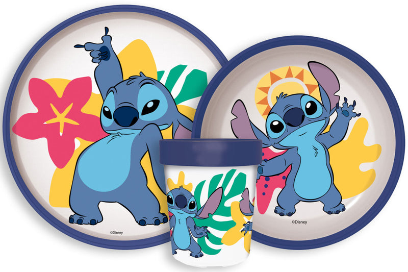 Disney Lilo és Stitch Palms csúszásmentes étkészlet, micro műanyag szett, J-STF66669