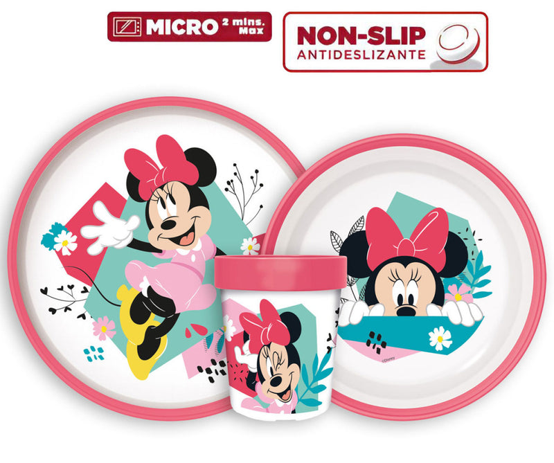 Disney Minnie Being More csúszásmentes étkészlet, micro műanyag szett, J-STF66670
