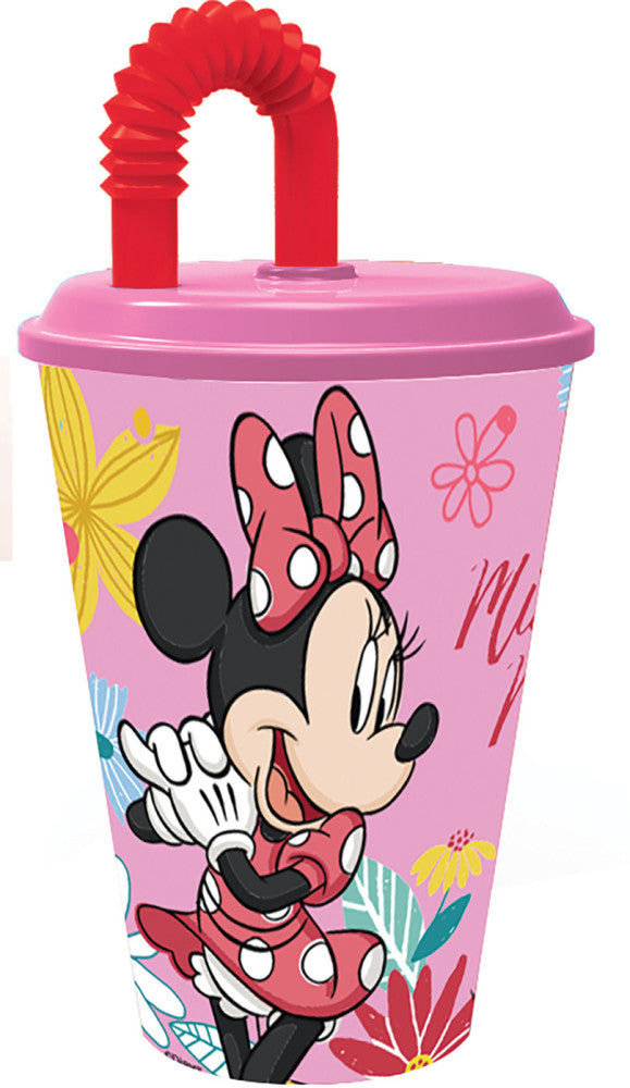 Disney Minnie Spring szívószálas pohár, műanyag 430 ml, J-STF74430