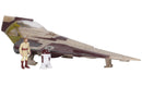 Star Wars - Csillagok háborúja Micro Galaxy Squadron 13 cm-es jármű figurával - Jedi Starfighter Delta 7-B + Obi-Wan Kenobi és R4-P17
