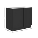Alsó szekrény, fekete, SIBER 105 ND 1F BB