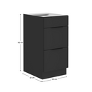 Alsó szekrény, fekete, SIBER 40 D 3S BB