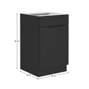 Alsó szekrény, fekete, SIBER 50 D 1F 1S BB