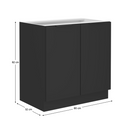 Alsó szekrény, fekete, SIBER 80 D 2F BB