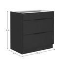 Alsó szekrény, fekete, SIBER 80 D 3S BB