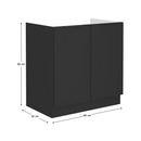 Mosogató szekrény, fekete, SIBER 80 ZL 2F BB