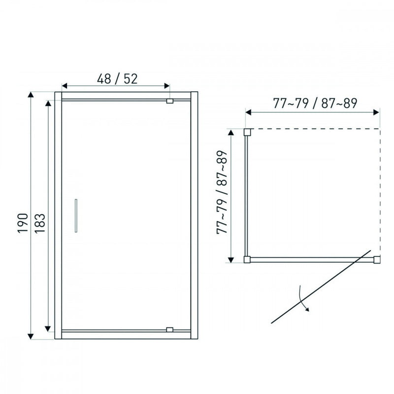 Tomar 80x80 cm szögletes zuhanykabin zuhanytálcával