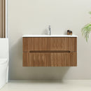 Trent 100 alsó fürdőszobabútor kerámia mosdóval 2 fiókos, sunset tölgy