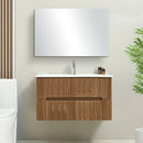 Trent Fürdőszobabútor 100 cm kerámia mosdóval (2 fiókos) tükörrel 60x100 cm sunset tölgy