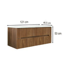 Trent 120 alsó fürdőszobabútor 1 medencés kerámia mosdóval 2 fiókos, sunset tölgy