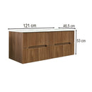 Trent 120 alsó fürdőszobabútor kerámia mosdóval 4 fiókos, sunset tölgy