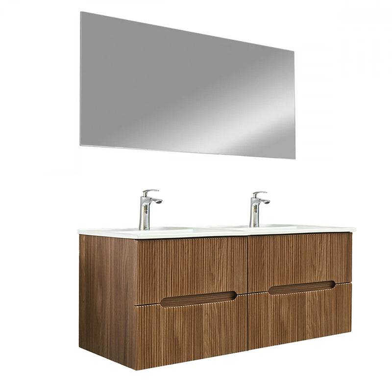 Trent Fürdőszobabútor 120 cm kerámia mosdóval tükörrel 60x120 cm sunset tölgy