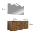 Trent Fürdőszobabútor 120 cm kerámia mosdóval tükörrel 60x120 cm sunset tölgy