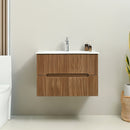 Trent 80 alsó fürdőszobabútor kerámia mosdóval 2 fiókos, sunset tölgy