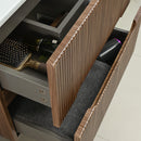 Trent Fürdőszobabútor 80 cm kerámia mosdóval (2 fiókos) tükörrel 60x80 cm sunset tölgy