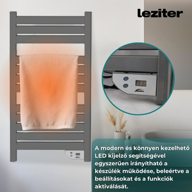 Elektromos törölközőszárító radiátor 500W szürke