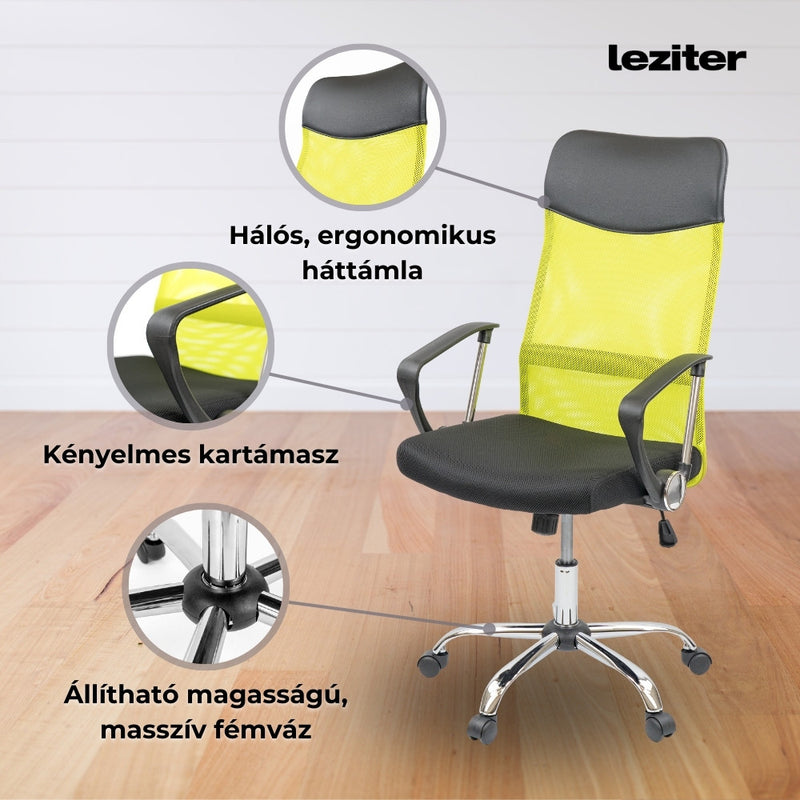 Fit ergonomikus irodai forgószék, zöld