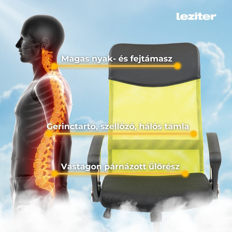 Fit ergonomikus irodai forgószék, zöld