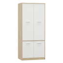 4- ajtós akasztós szekrény, fehér/tölgy sonoma, TEYO